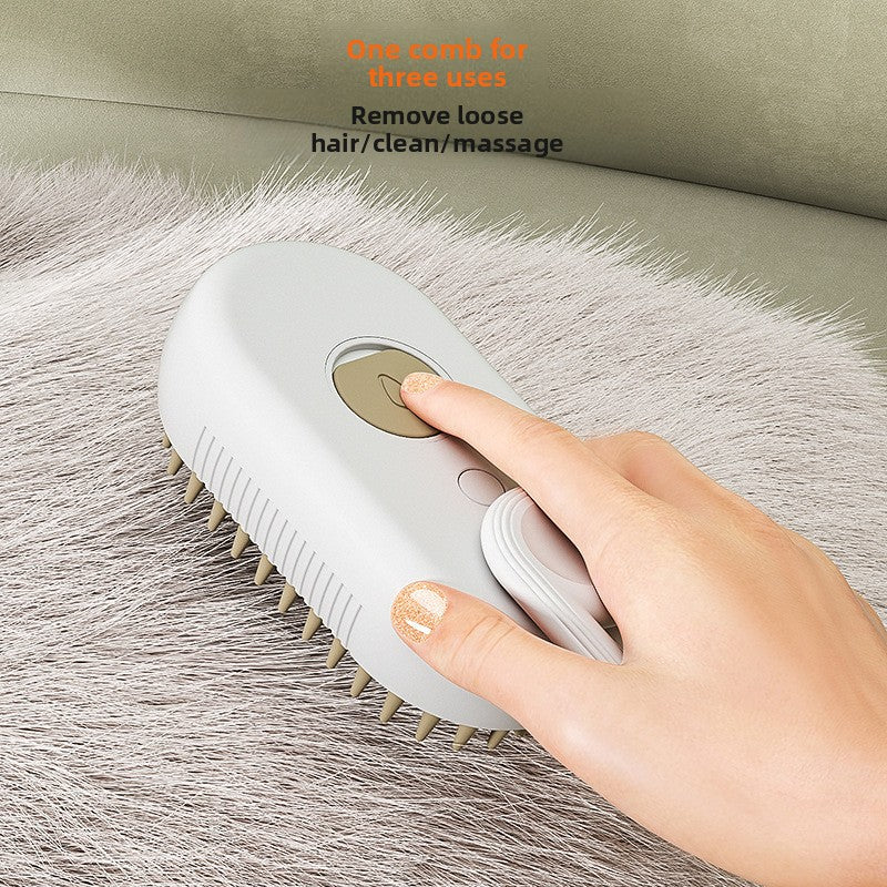 Electric Pet Grooming Brush with Steam and Spray