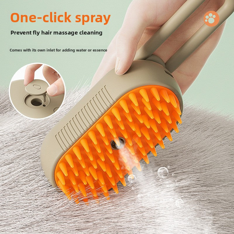 Electric Pet Grooming Brush with Steam and Spray