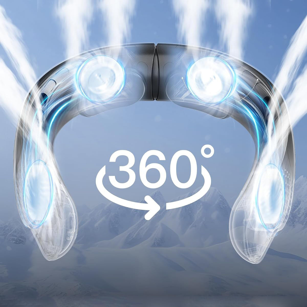 Portable Bladeless Neck Fan w/ Bluetooth Speakers