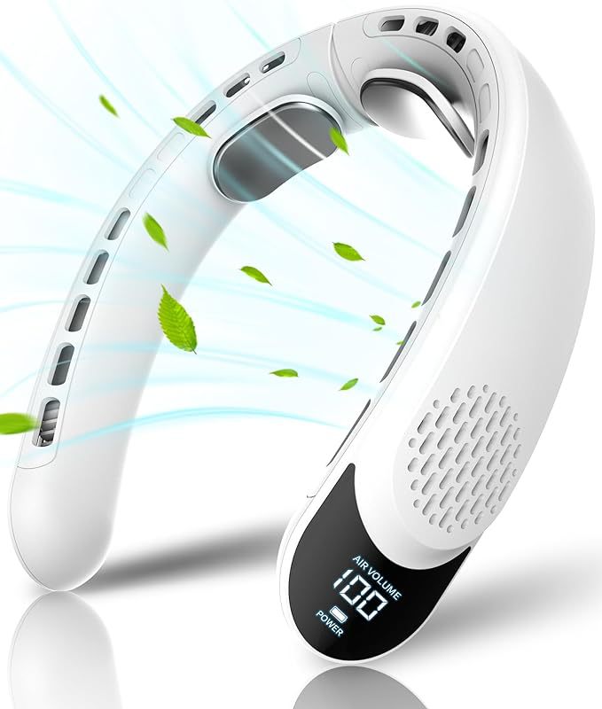 Portable Bladeless Neck Fan w/ Bluetooth Speakers