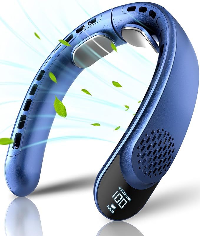 Portable Bladeless Neck Fan w/ Bluetooth Speakers