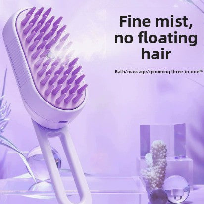Electric Pet Grooming Brush with Steam and Spray