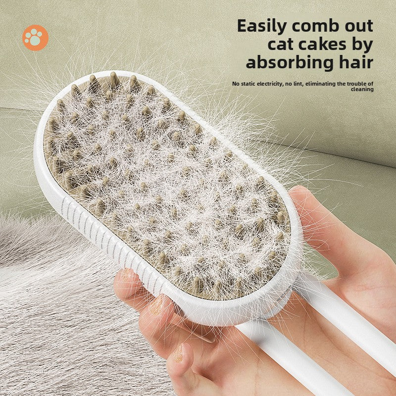 Electric Pet Grooming Brush with Steam and Spray