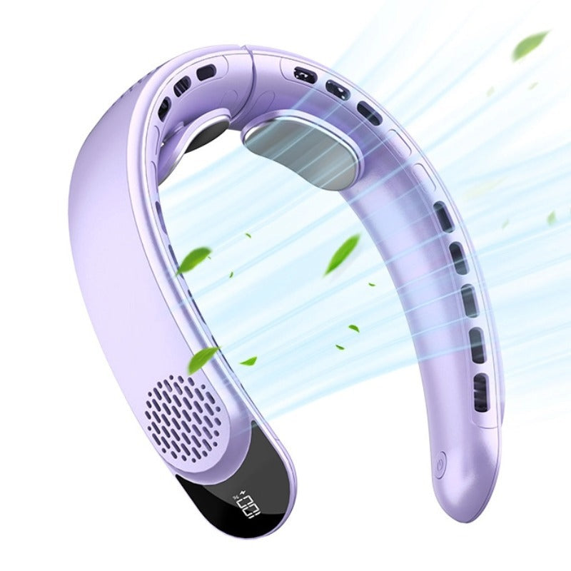 Portable Bladeless Neck Fan w/ Bluetooth Speakers
